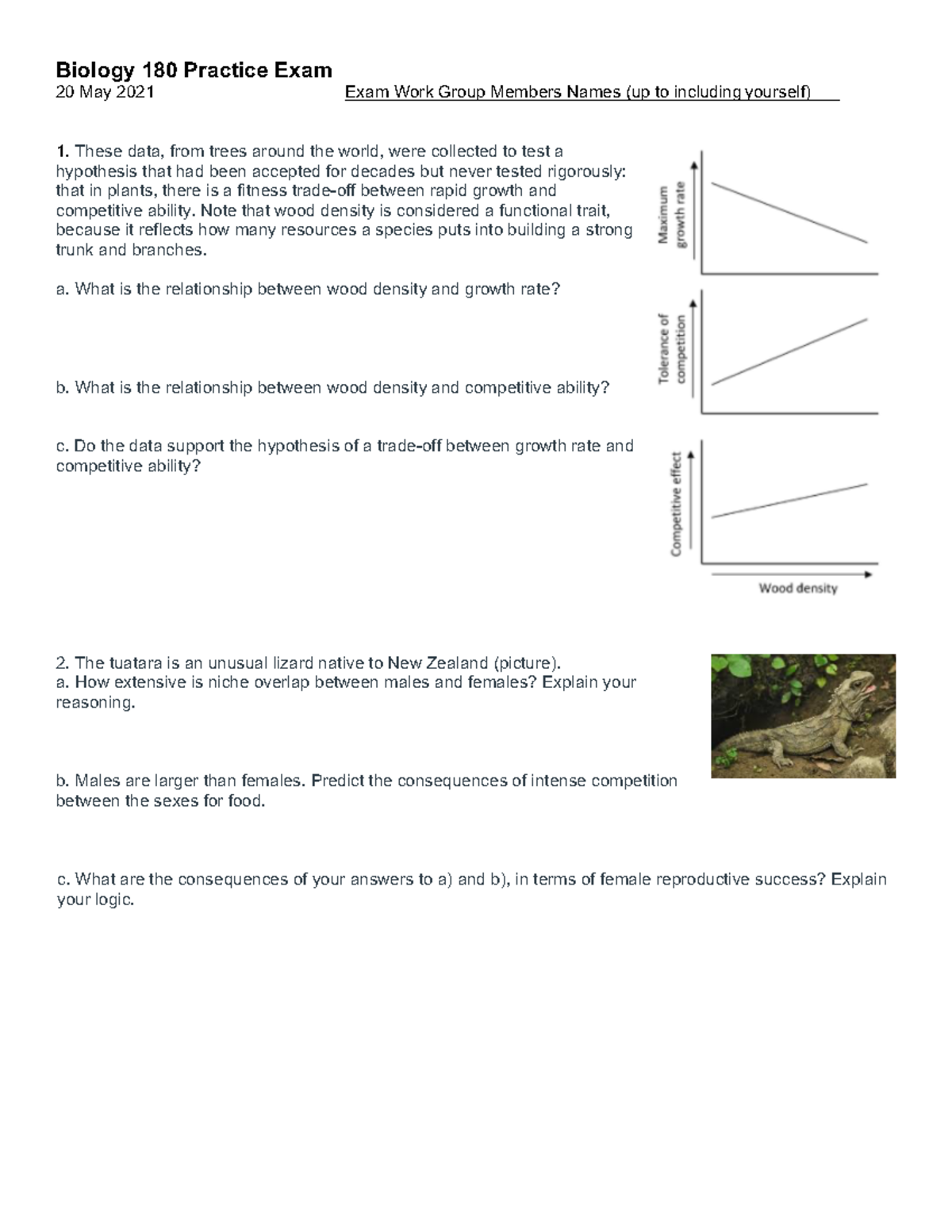 Biology practice exam 5, comprehensive. Practice questions. - Biology ...