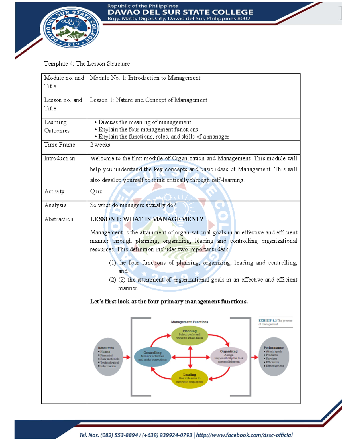 CAP 111 Module 1 Lesson 1 - Template 4: The Lesson Structure Module No ...