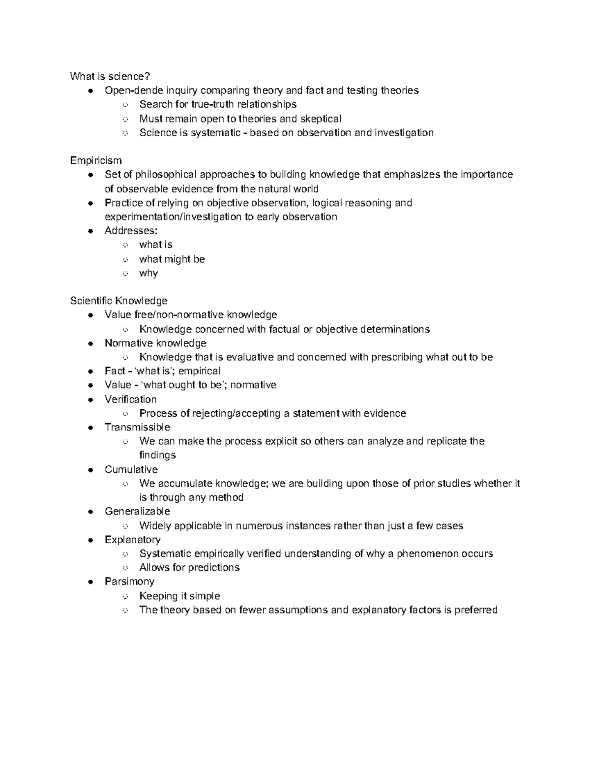 Intro Poli Sci 1 - Definitions of science, empiricism, scientific ...