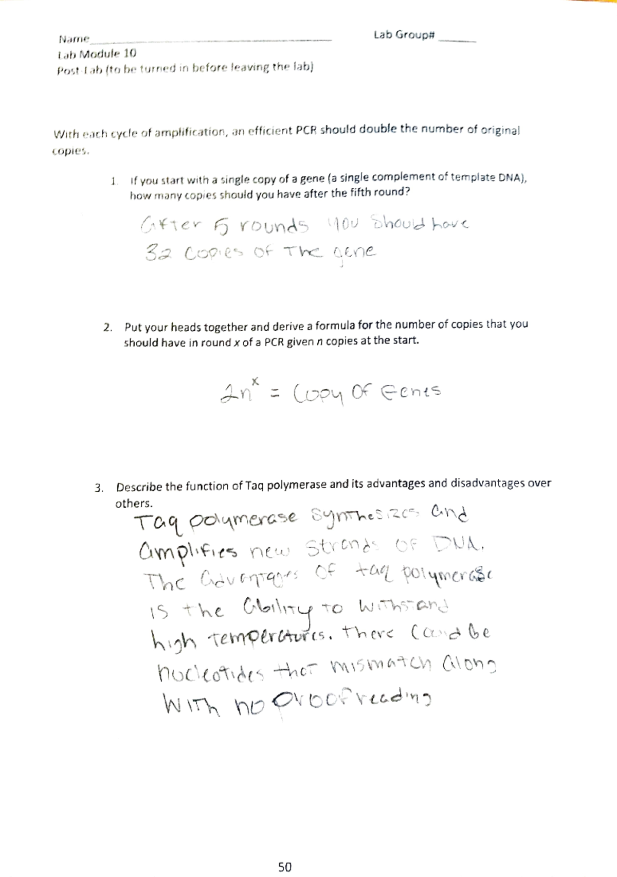 Post lab 10 3450 post lab 10 Name LabGroup Lab Module 10