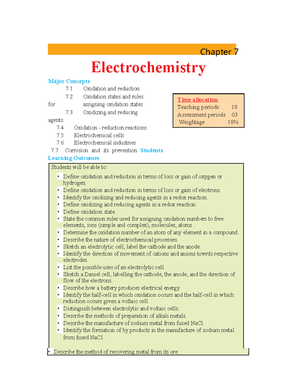 9thClassPanjabBoardChemistryFullBook Electrochemistry Major