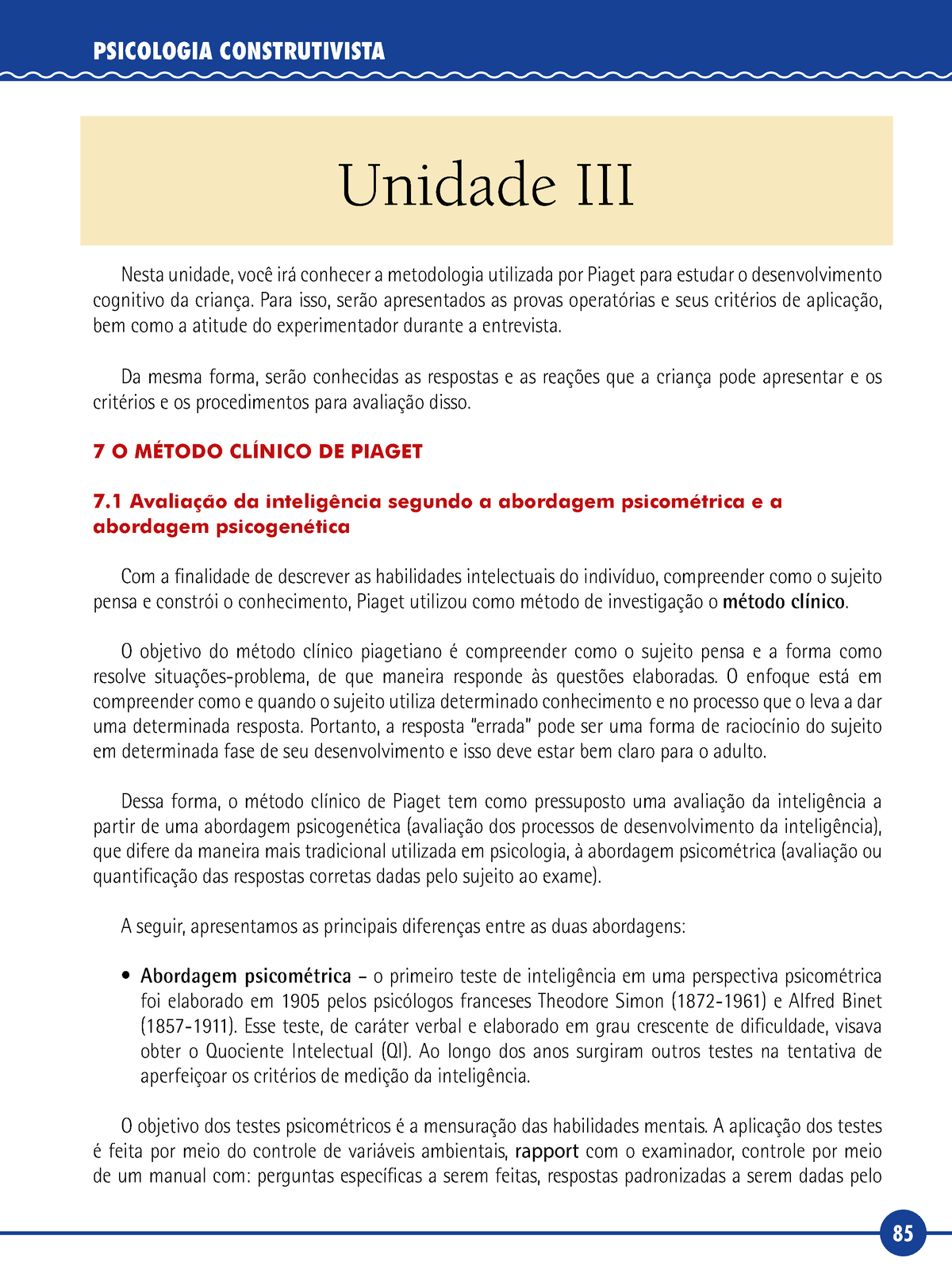 Unid 3 Apostila unidade 3 de psicologia construtivista