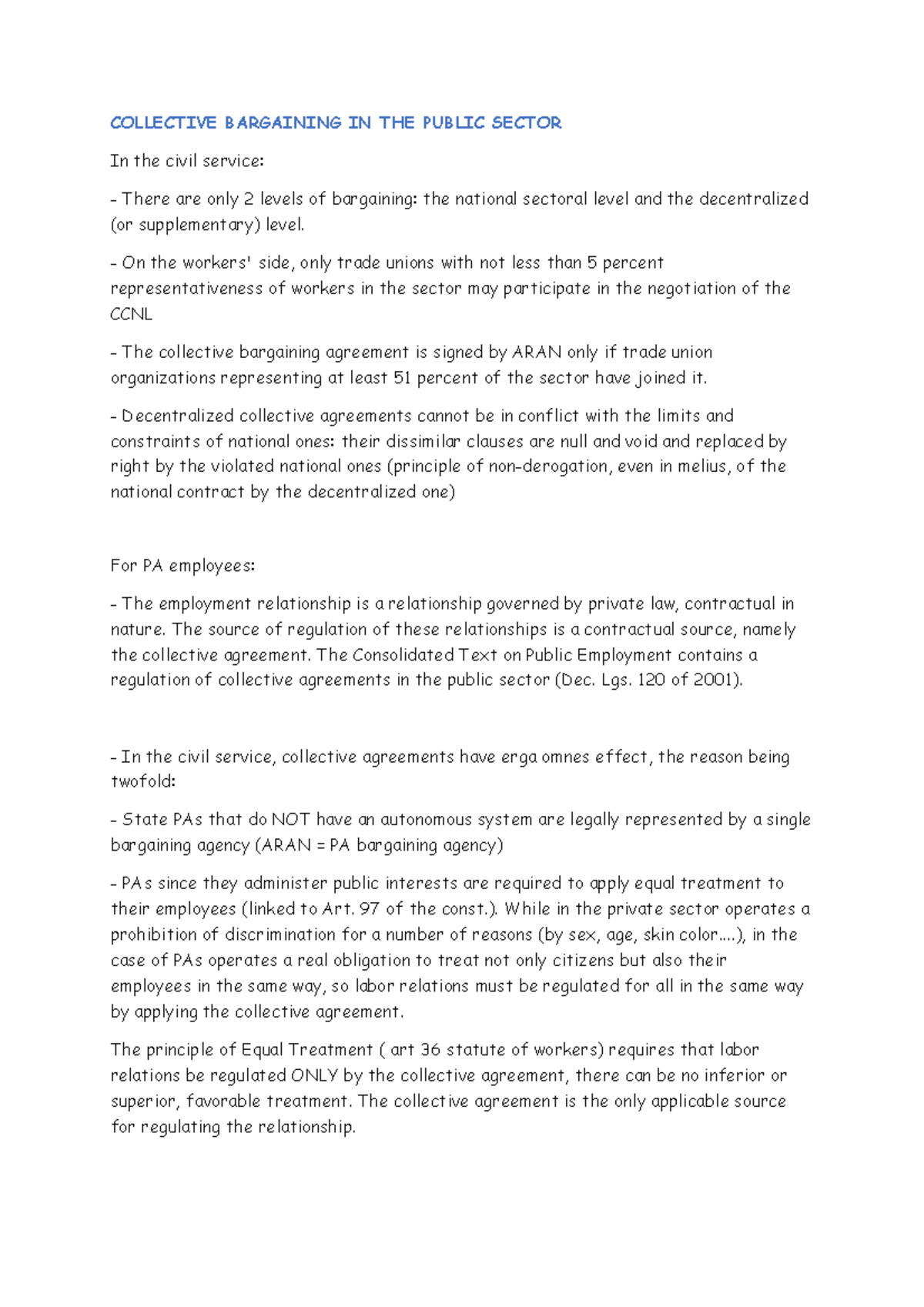 Collective Bargaining IN THE Public Sector 4 COLLECTIVE BARGAINING IN