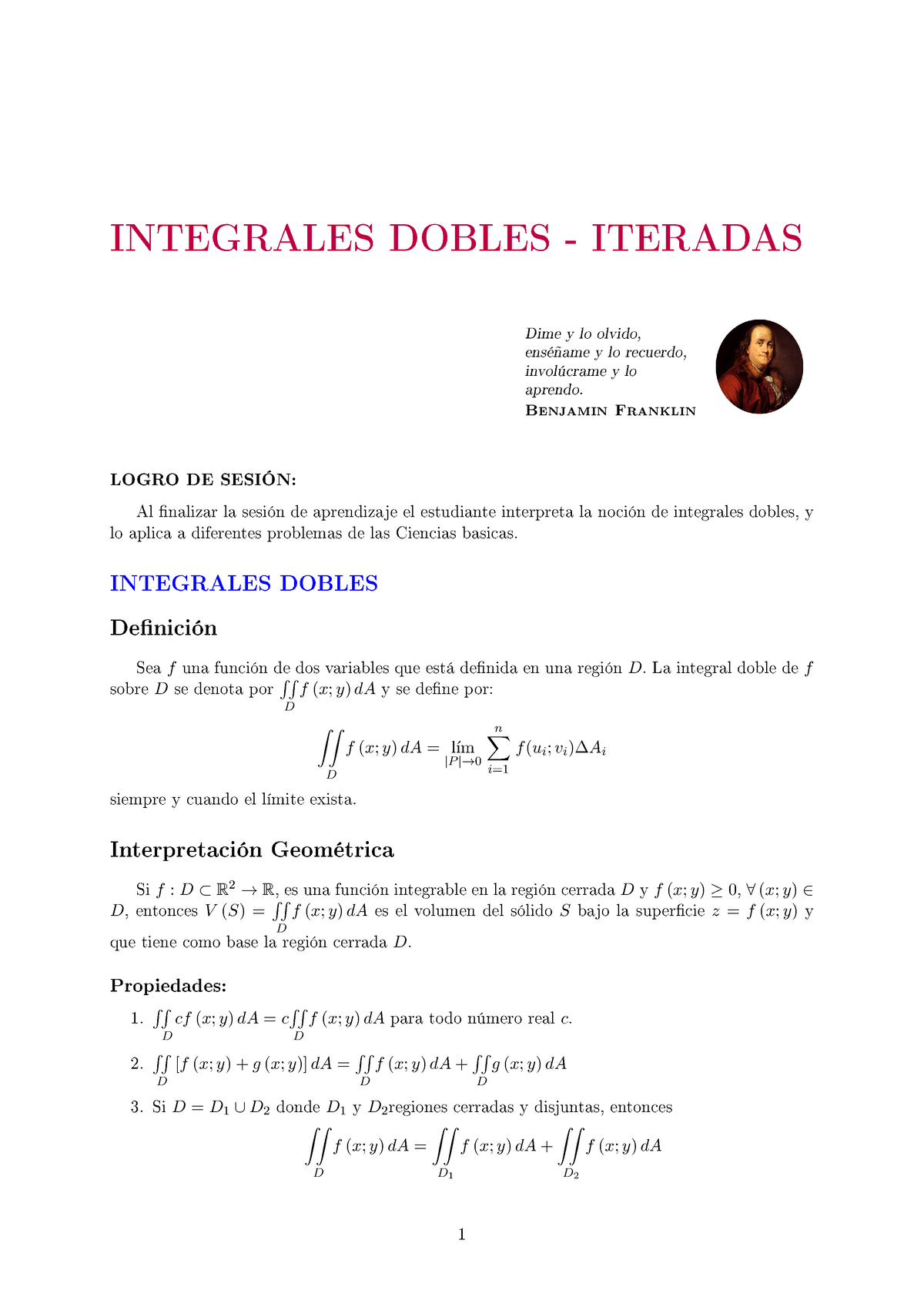 S07.s1 Integrales Dobles PPT - INTEGRALES DOBLES - ITERADAS Dime Y Lo ...