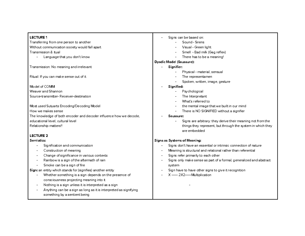 Comm 1100 Lecture Notes - Lecture 1 Transferring From One Person To 