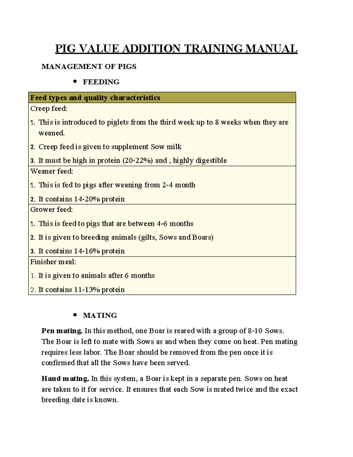 PIG Value Addition Training Manual - PIG VALUE ADDITION TRAINING MANUAL ...