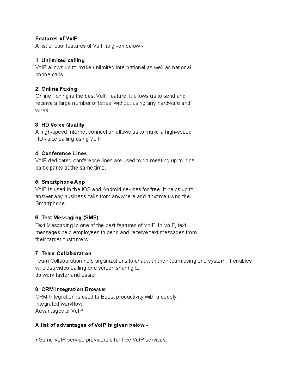 Information Technology-16 - Features of VoIP A list of cool features of ...