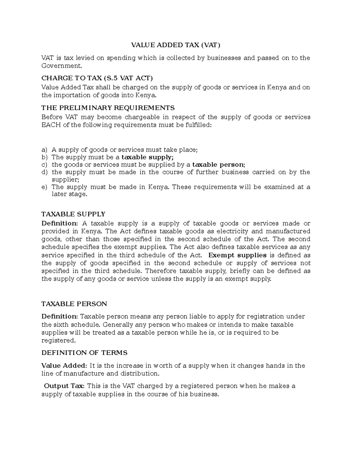 VATTaxation study pack. Taxation study pack. Taxation study pack ...
