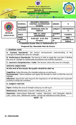 SEMI DETAILED LESSON PLAN ABOUT CITE EVIDENCES TO SUPPORT GENERAL ...