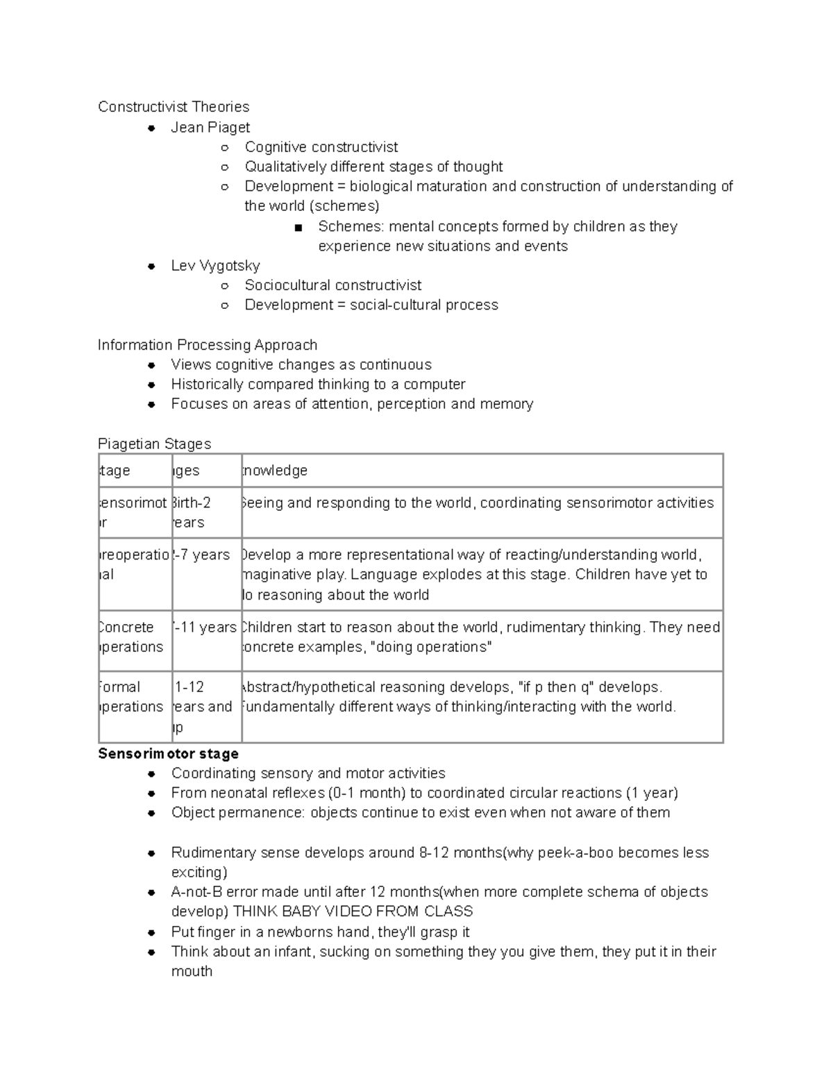 225 Cognitive Development - Constructivist Theories Jean Piaget ...