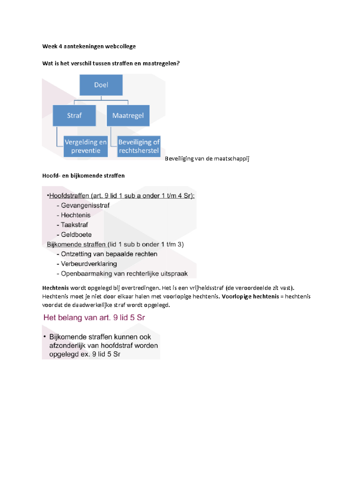 Week 4 Aantekeningen Strafrecht - Week 4 Aantekeningen Webcollege Wat ...