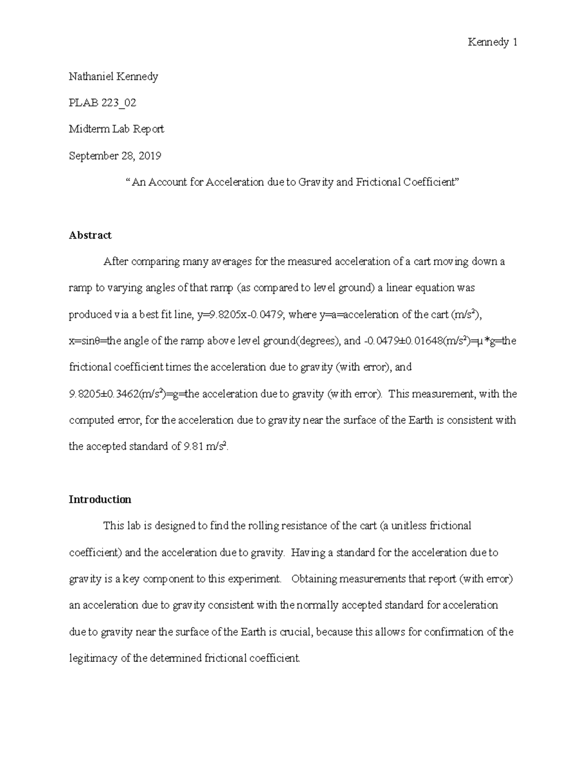 Midterm PLAB WORD report - Nathaniel Kennedy PLAB 223_ Midterm Lab ...