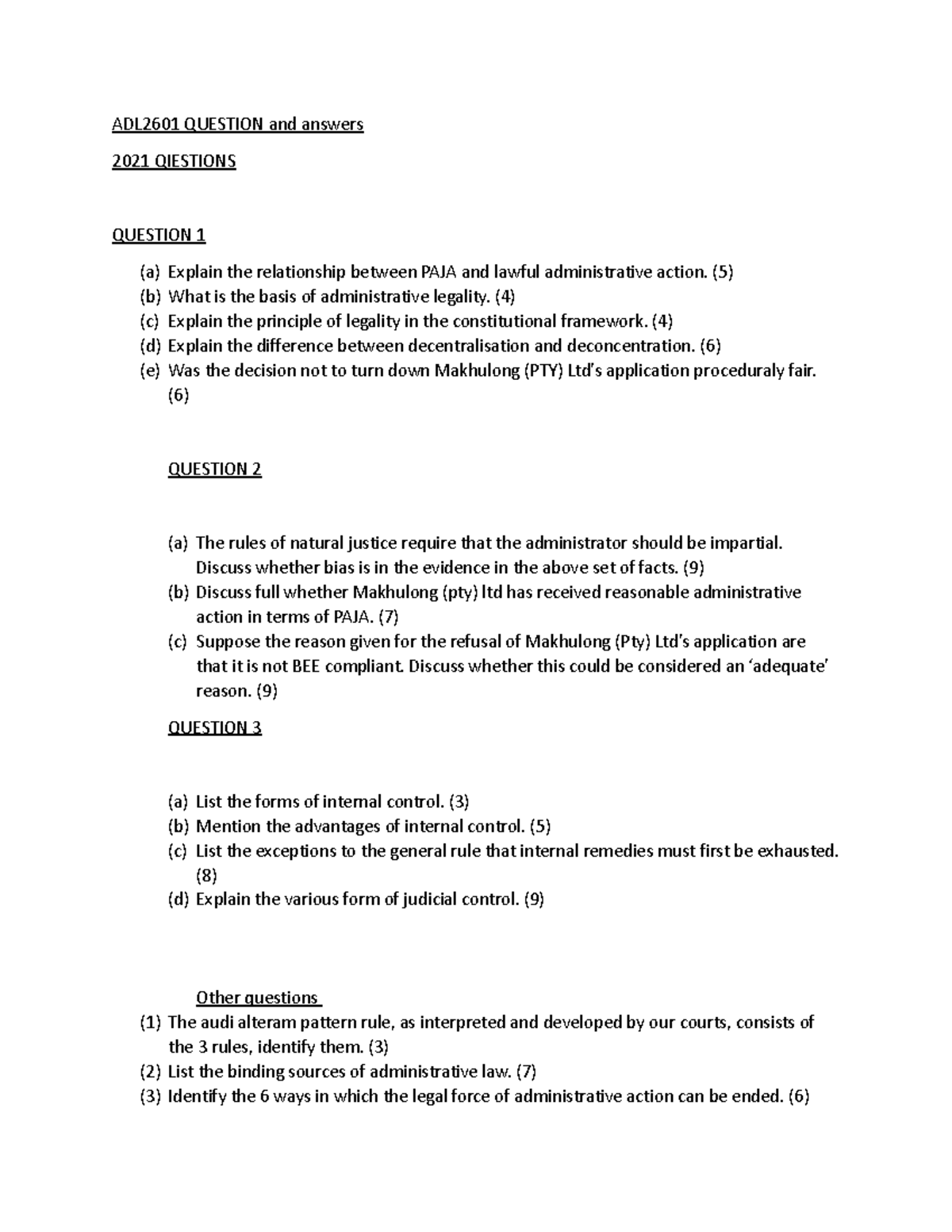 ADL2601 Question And Answers - ADL2601 QUESTION And Answers 2021 ...