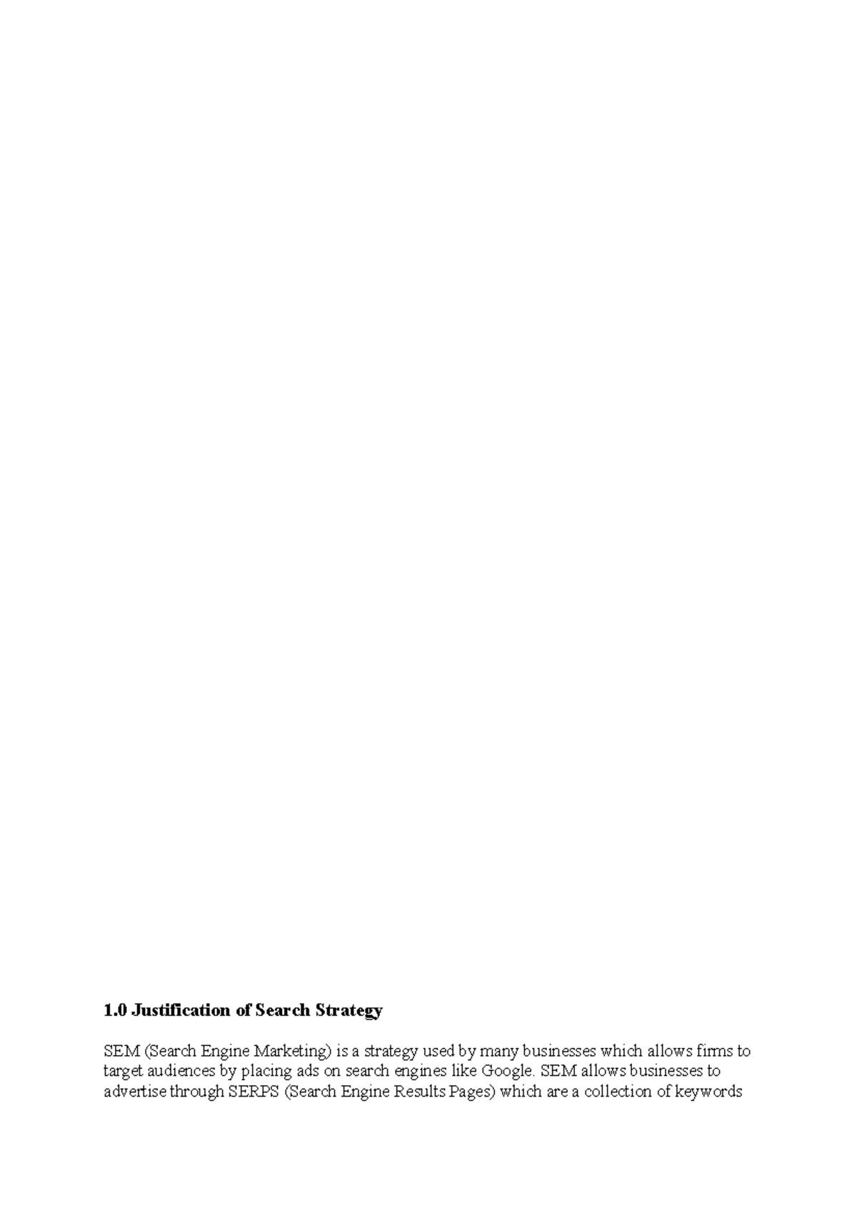 AMB330 Digital Portfolio - Search Strategy - 1 Justification of Search ...