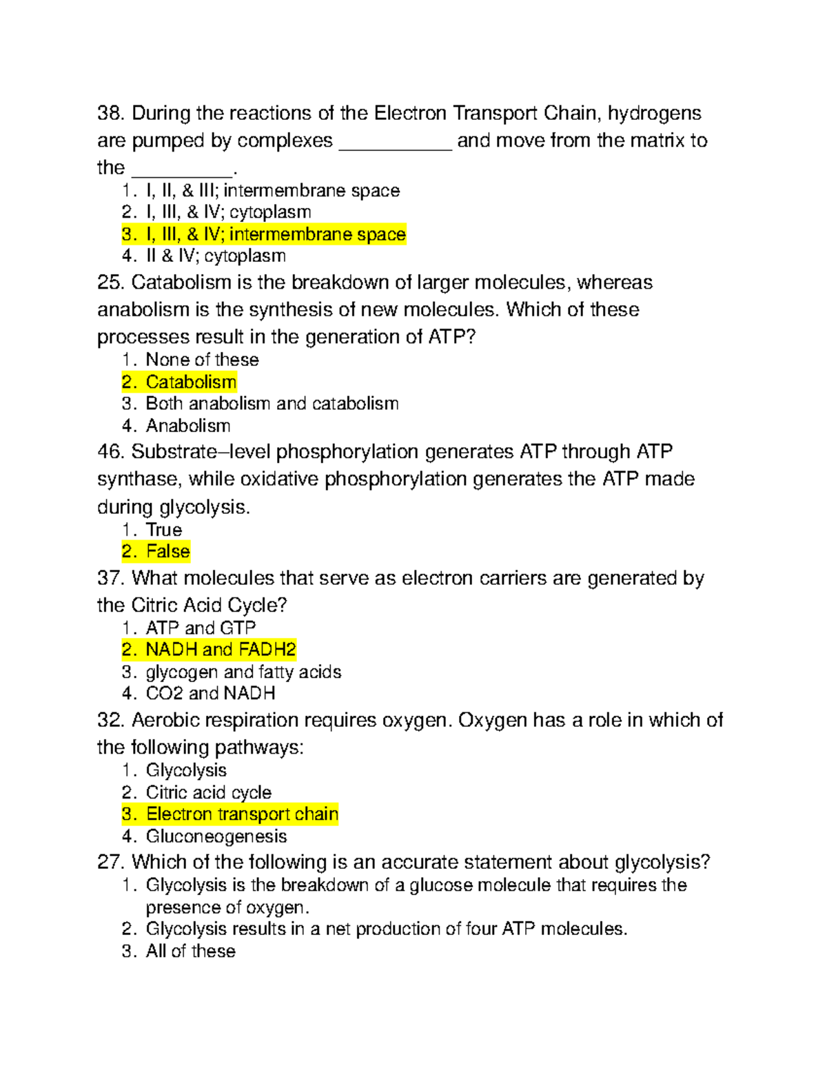 Module 4 aerobic carbohydrate metabolism - 38. During the reactions of ...