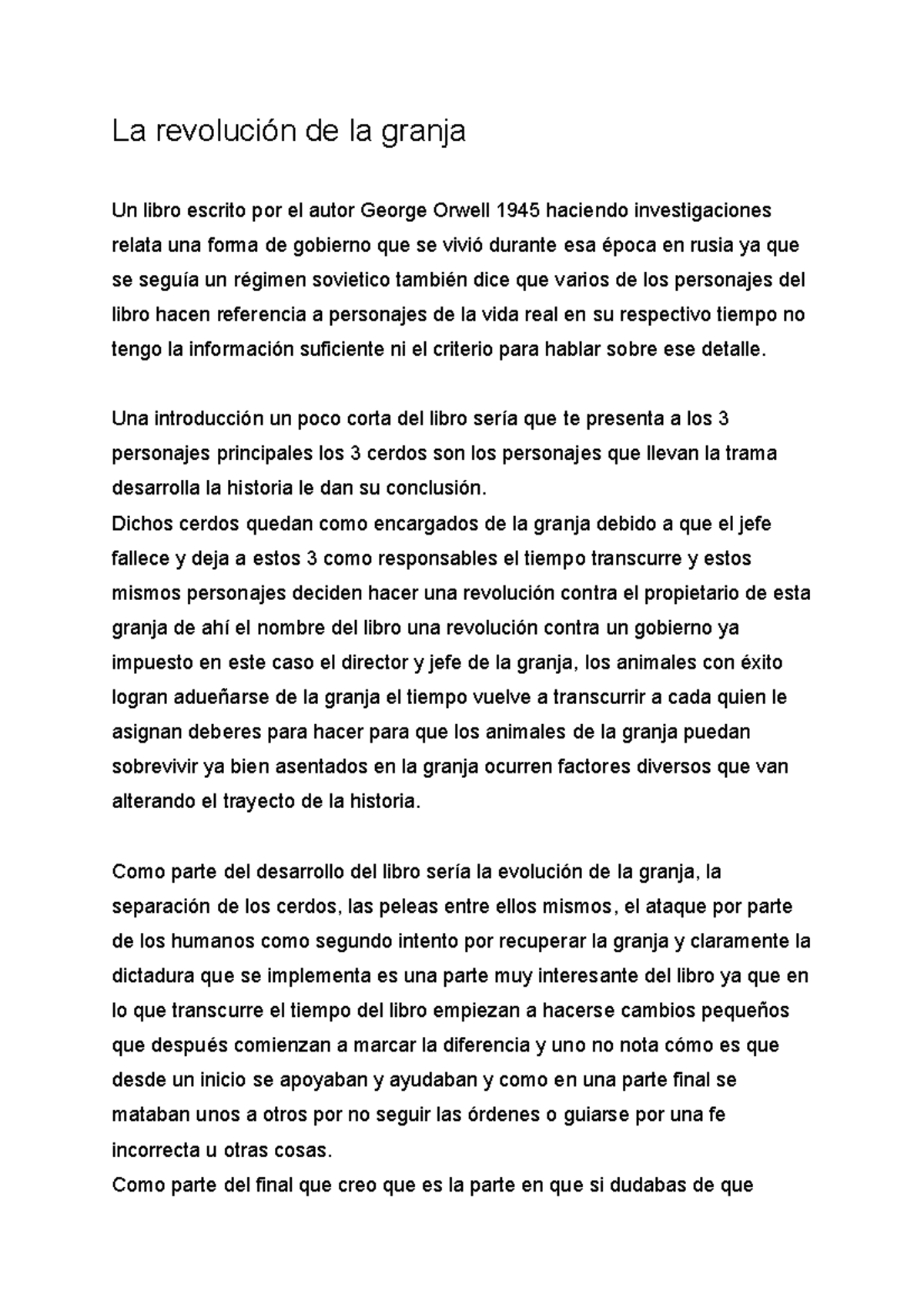 la granja de los animales La revolución de la granja Un libro escrito la granja de los animales La revolución de la granja Un libro escrito