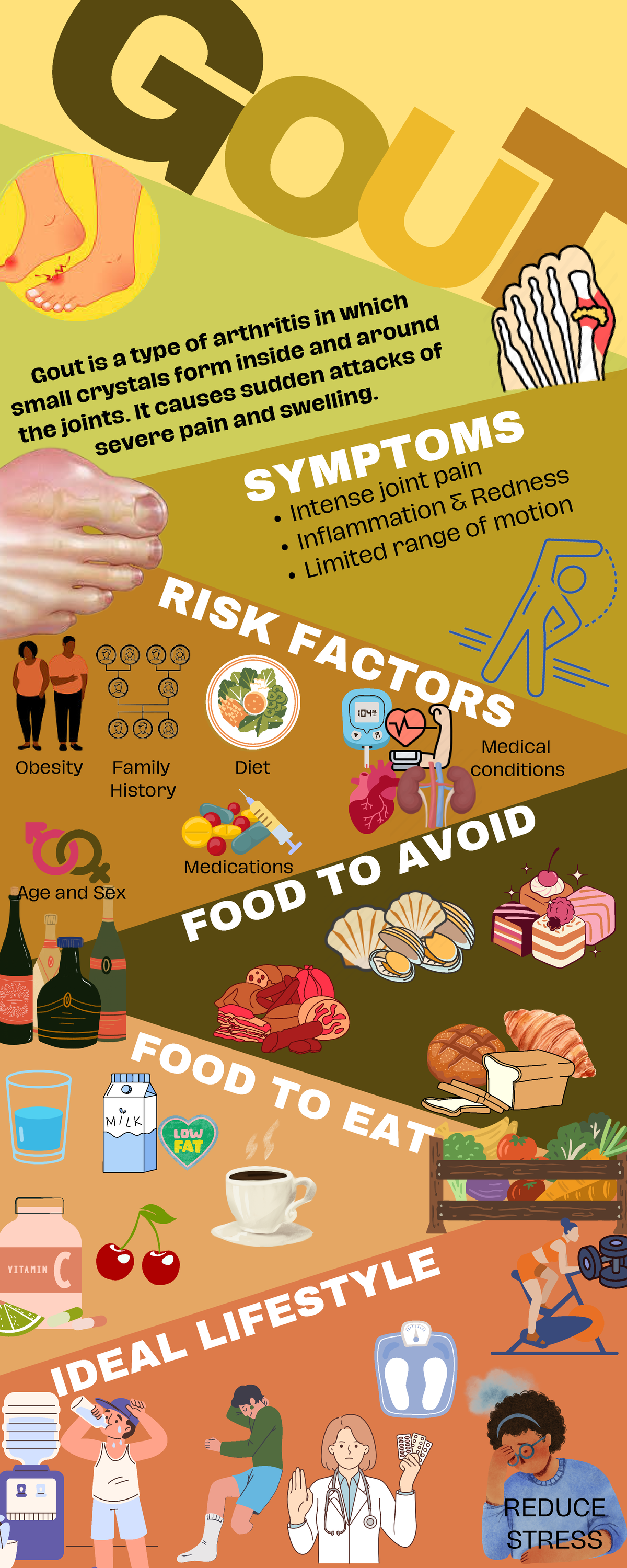 GOUT Health teaching Poster for gout T G O U Gout is a type of