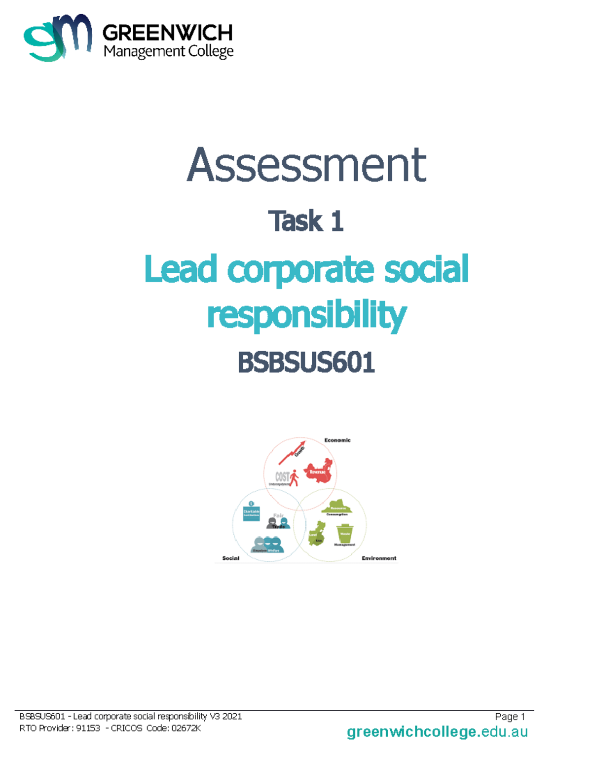 Bsbsus 601+-+Assessment+Task+1+v1 - Assessment Task 1 Lead corporate ...