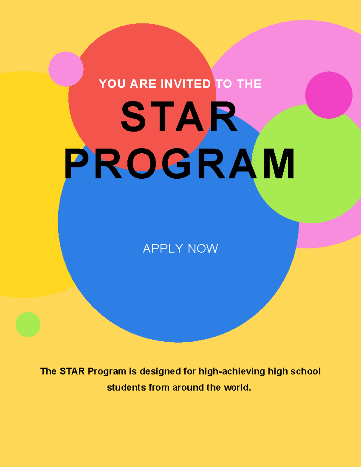 STARflyerAugust bruh YOU ARE INVITED TO THE STAR PROGRAM APPLY