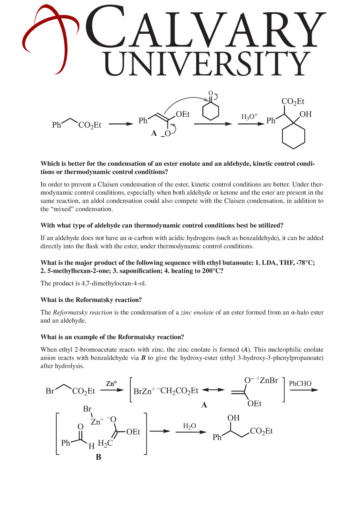 CHEM246 Calvari University Organic Chemistry II Lab Chapter-13 - O CO 2 ...