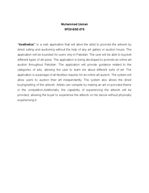 Software Requirement and Design Specification (SRDS) - Contents 1 - Studocu