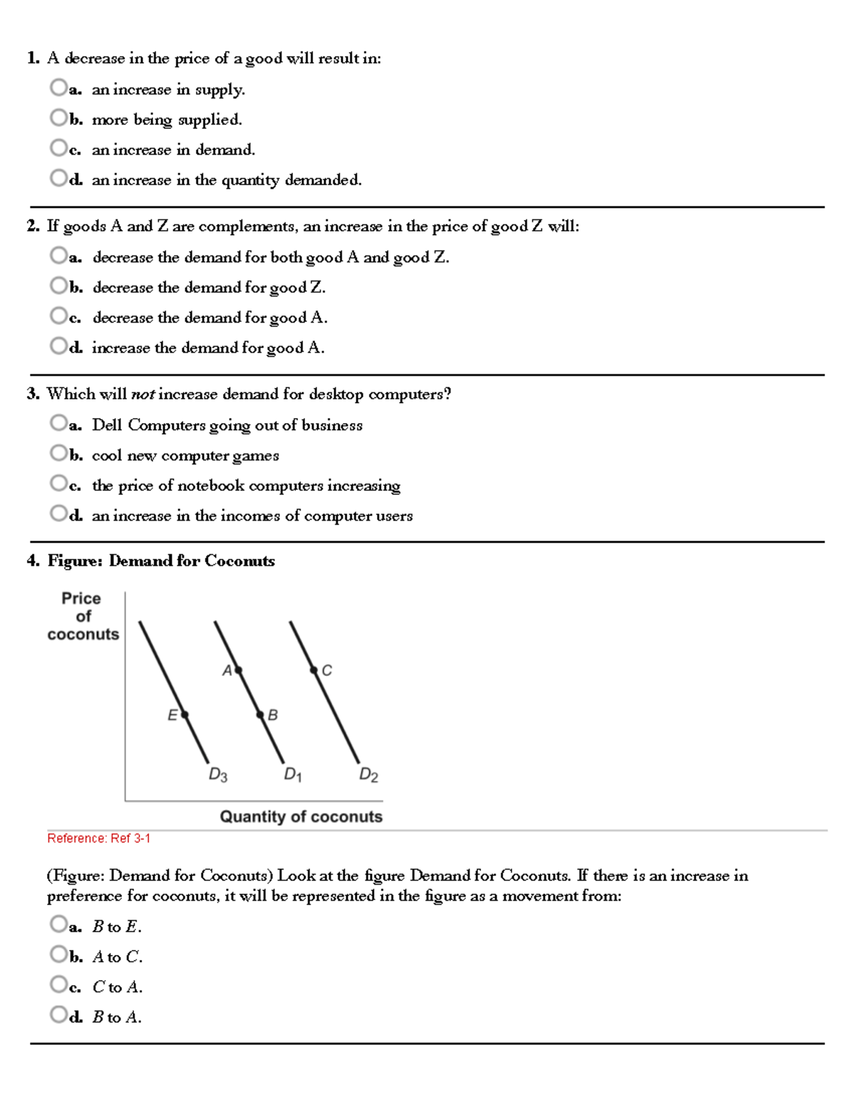 PS2 - problem set 2 - A decrease in the price of a good will result in ...