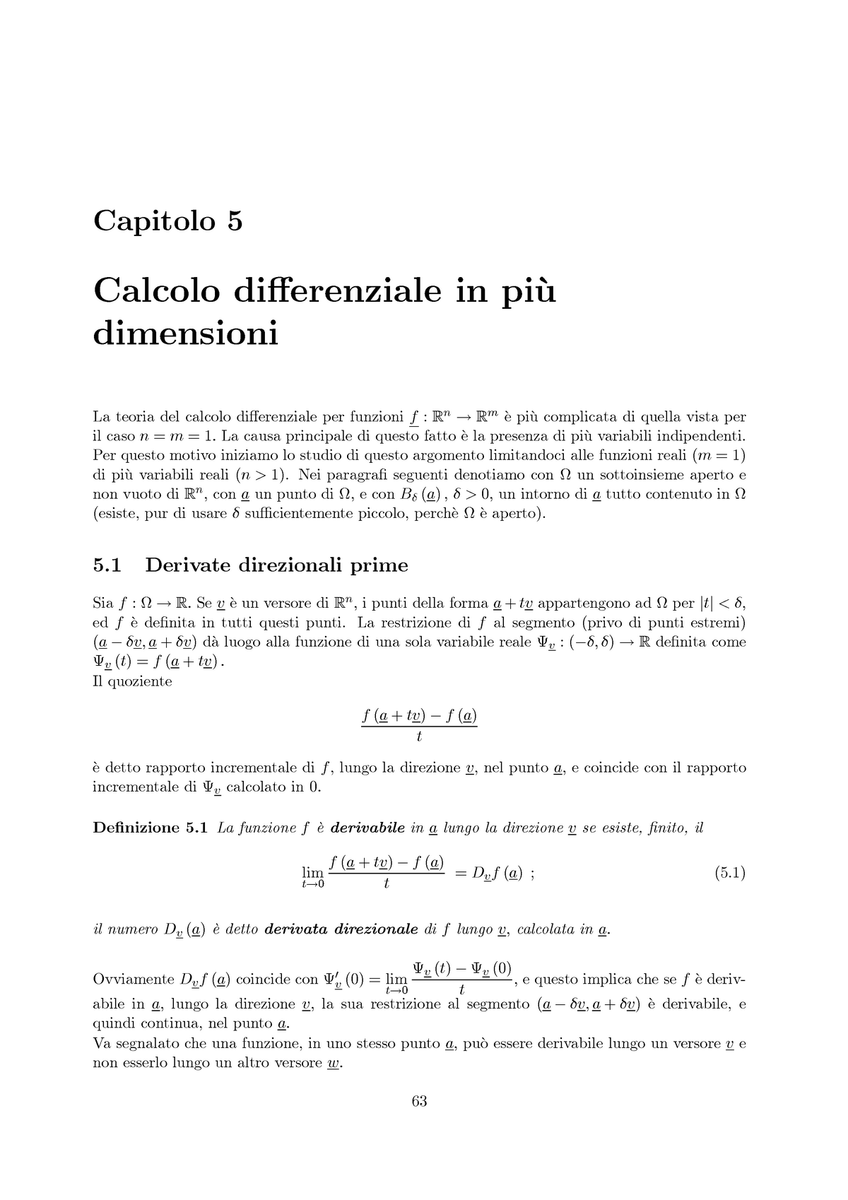 Differenziale Capitolo 5 Calcolo In U Dimensioni La Teoria Del Calcolo Per Funzioni F Rn Rm 2558