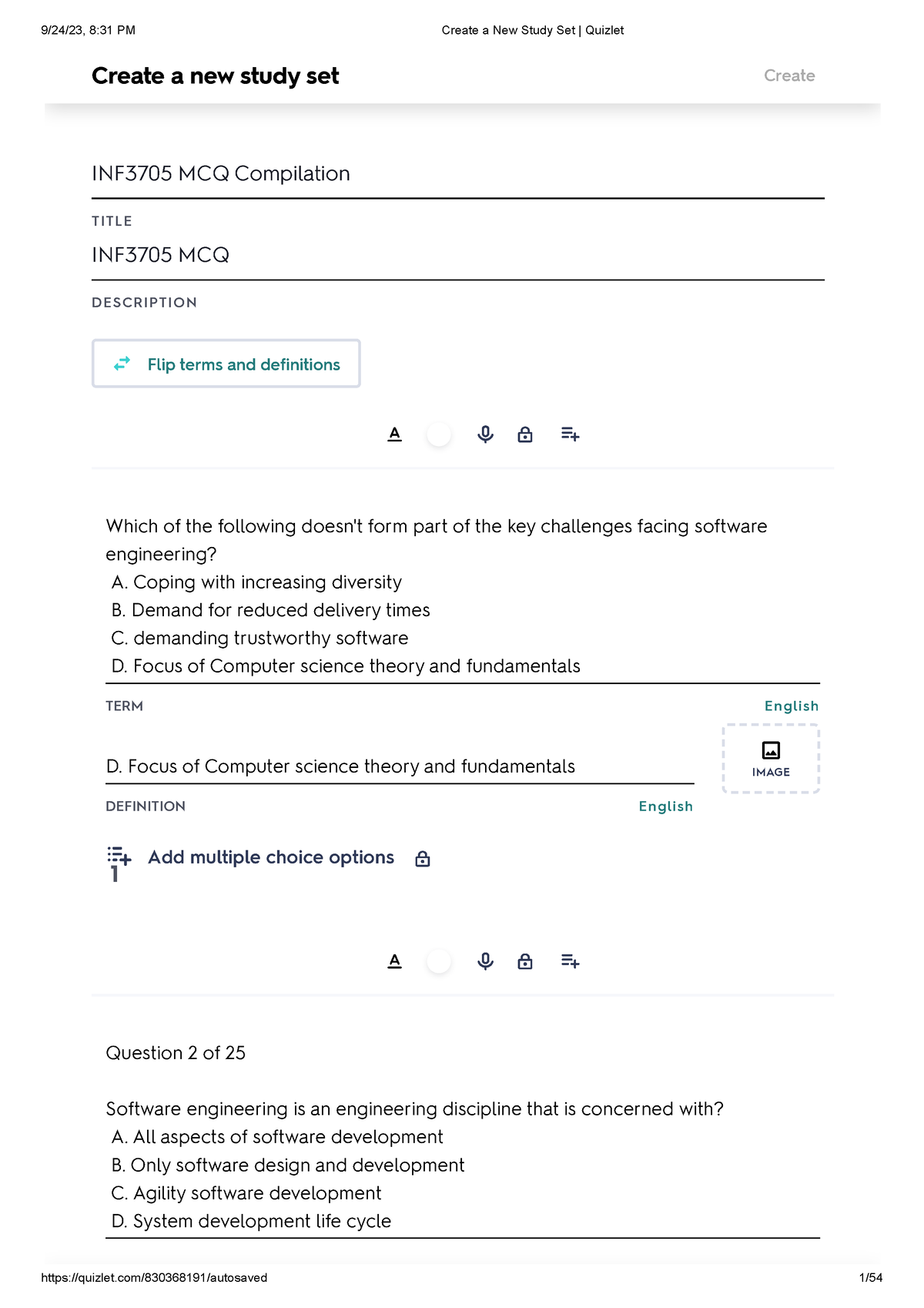 INF3705 MCQ - XCVBLKH SDFGHLKJH - Flip Terms And Definitions 1 Question ...