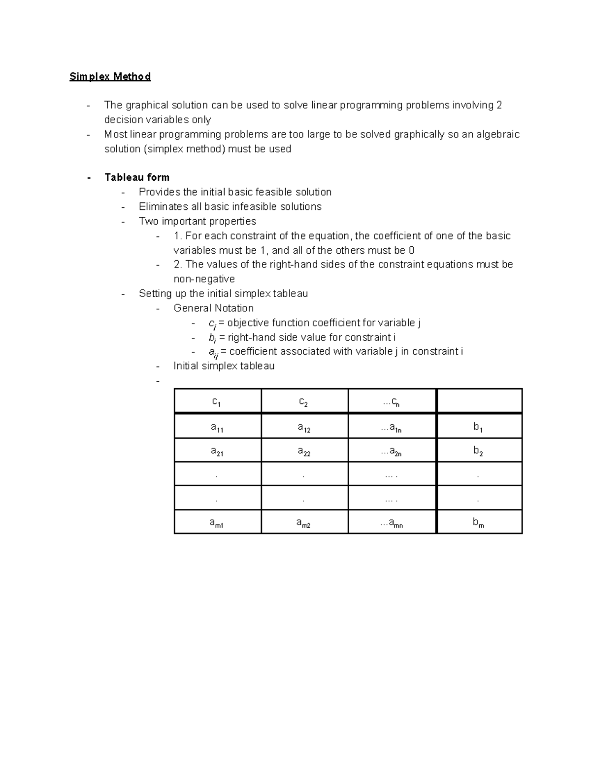 Simplex Method - Lecture notes 17 - Simplex Method - The graphical ...