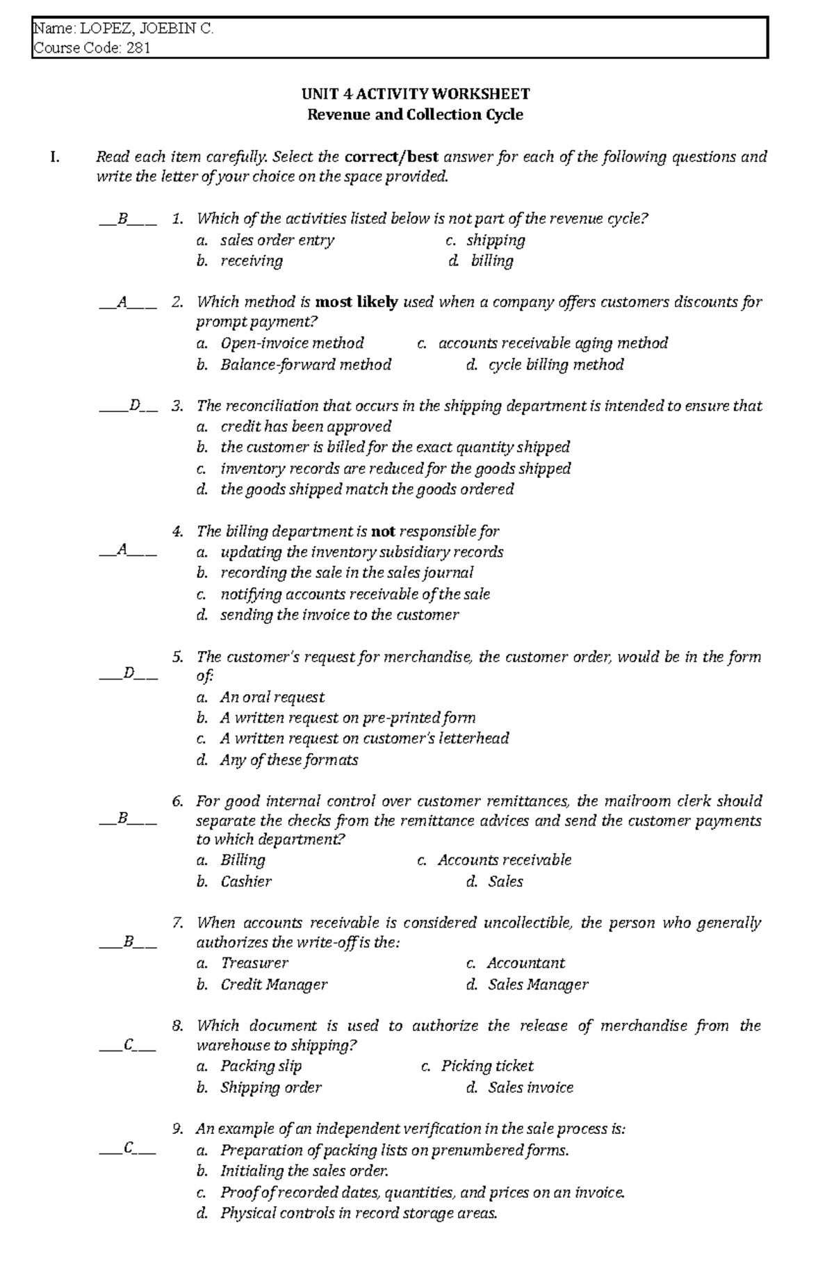 -2043177385 Acctsys%20Unit%204%20Worksheets - Name: LOPEZ, JOEBIN C ...