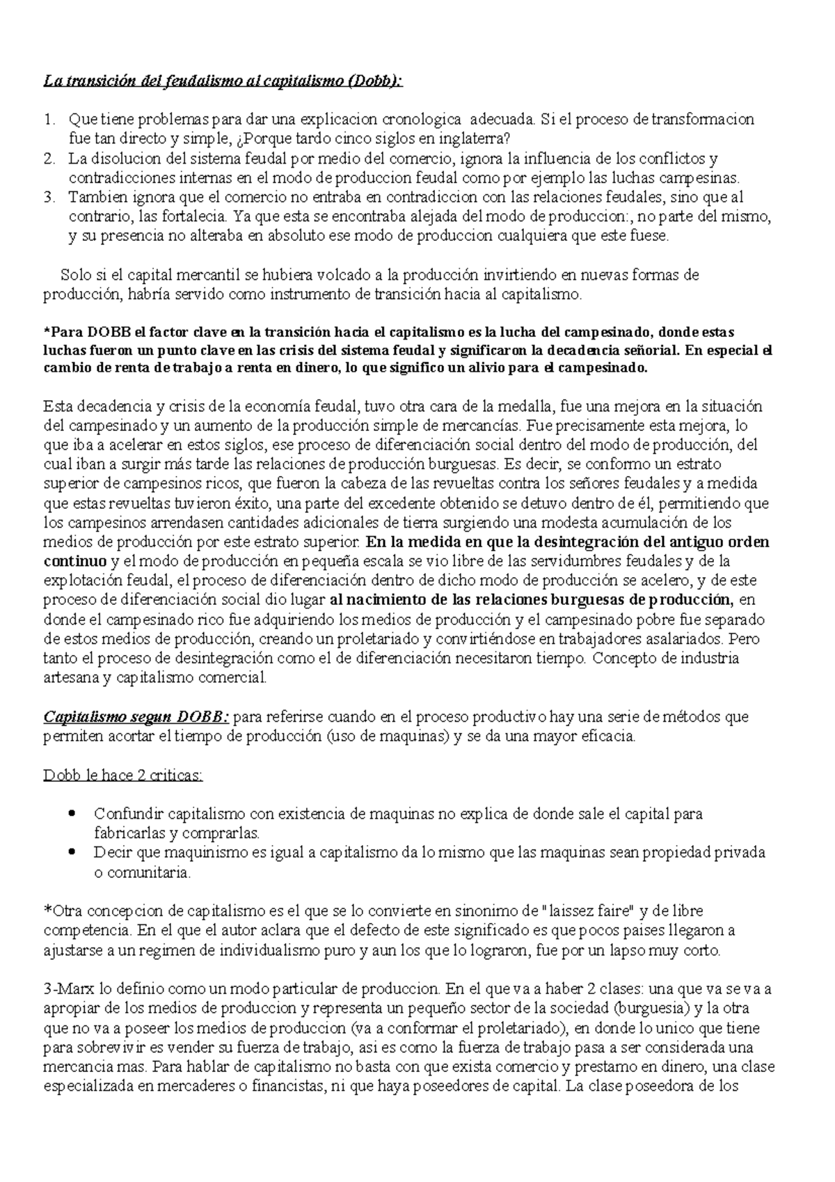 La Transición Del Feudalismo Al Capitalismo La Transición Del Feudalismo Al Capitalismo Dobb 8421