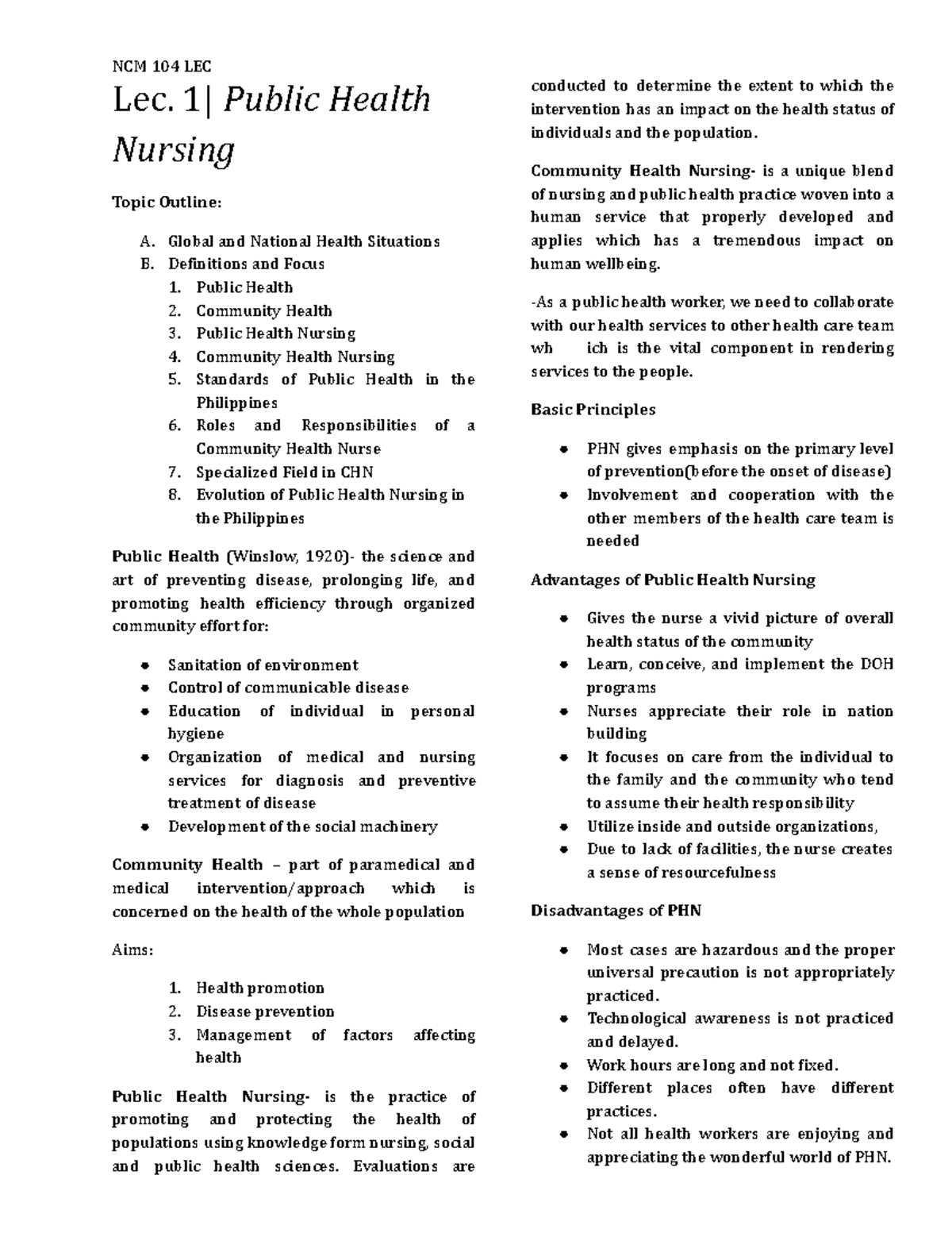 public-health-nursing-lec-1-public-health-nursing-topic-outline-a