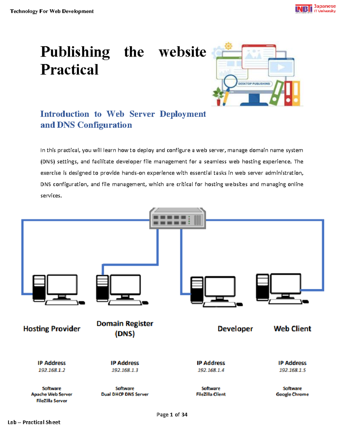 Publishing the website Practical - Page 1 of 34 Publishing the website ...