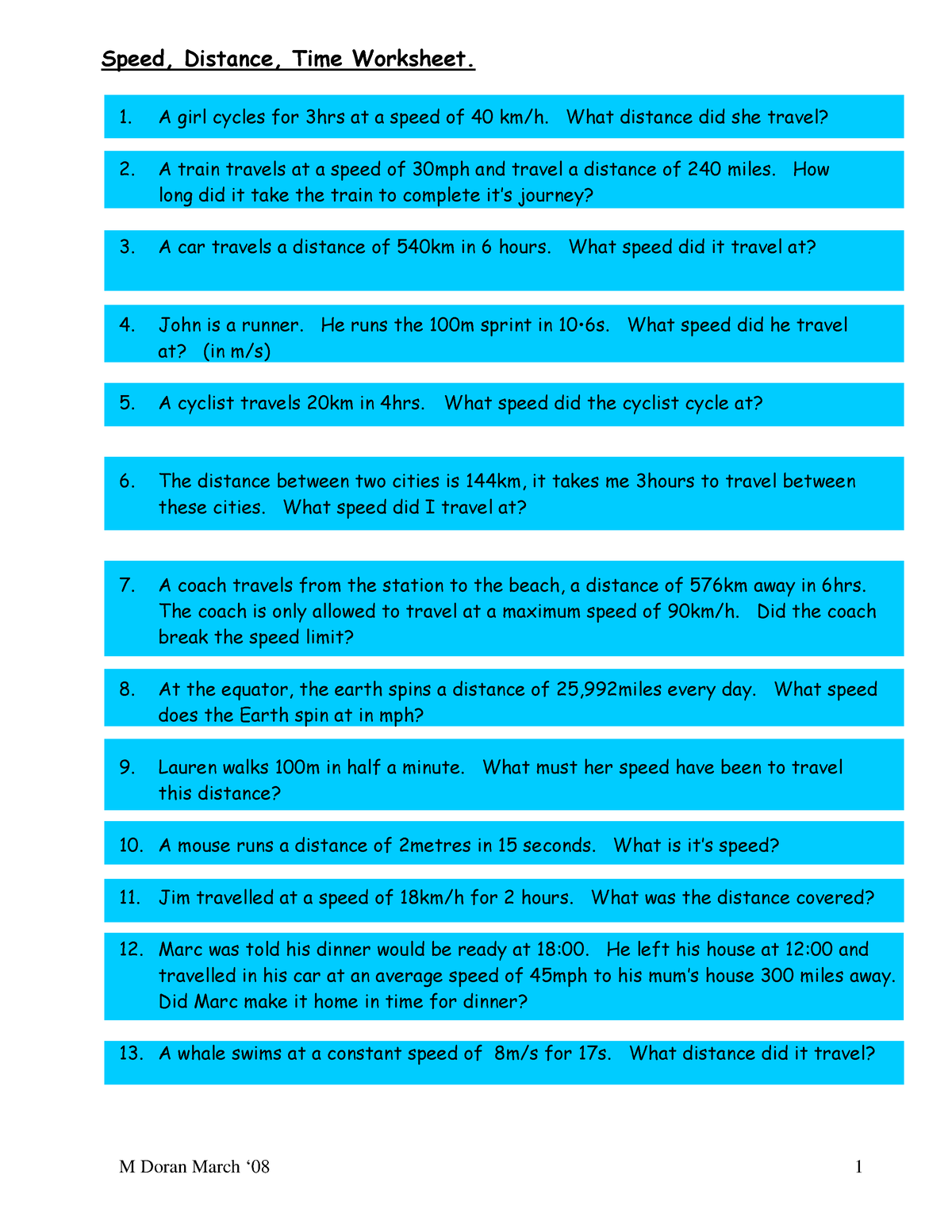 speed-distance-time-worksheet-a-girl-cycles-for-3hrs-at-a-speed-of-40