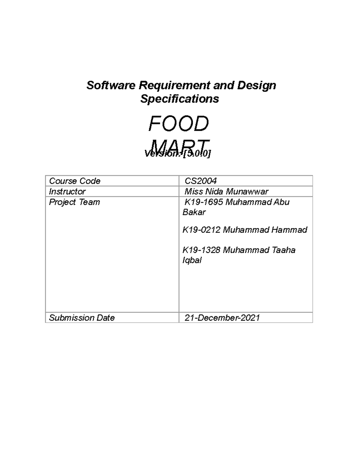 SRS SDS Template - hgjghghj - Software Requirement and Design ...