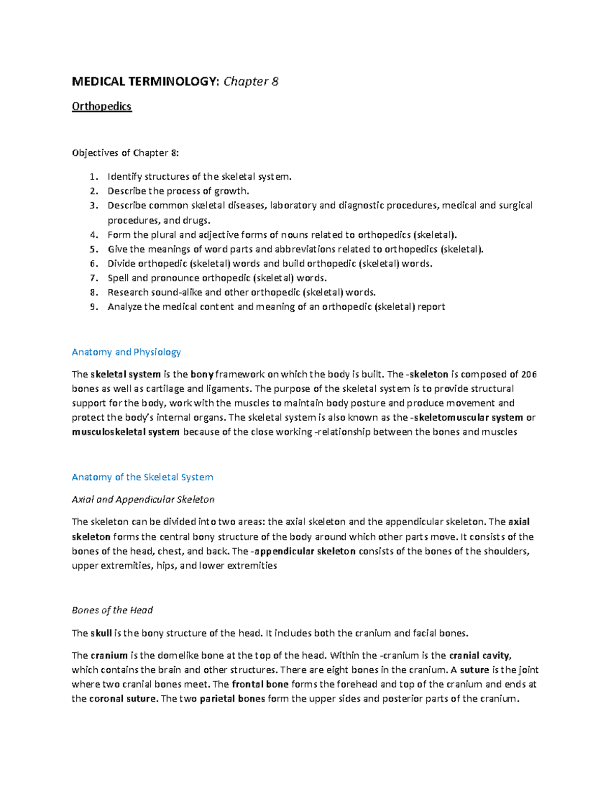 medical terminology chapter 8 homework