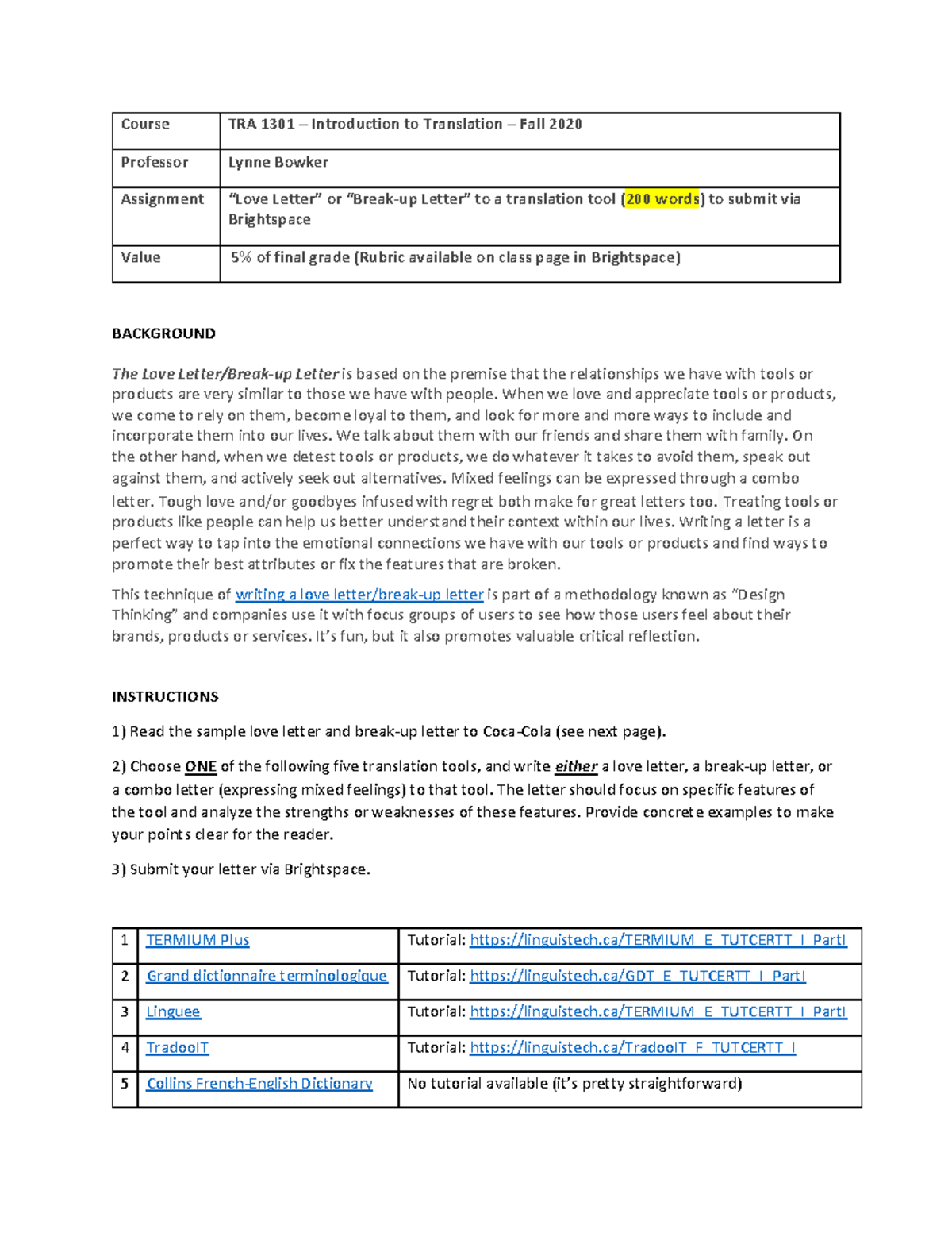 How to use Linguee - French Dictionary Assignment