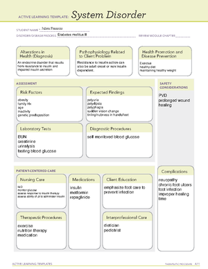 Diabetes Ketoacidosis - ACTIVE LEARNING TEMPLATES TherapeuTic procedure ...