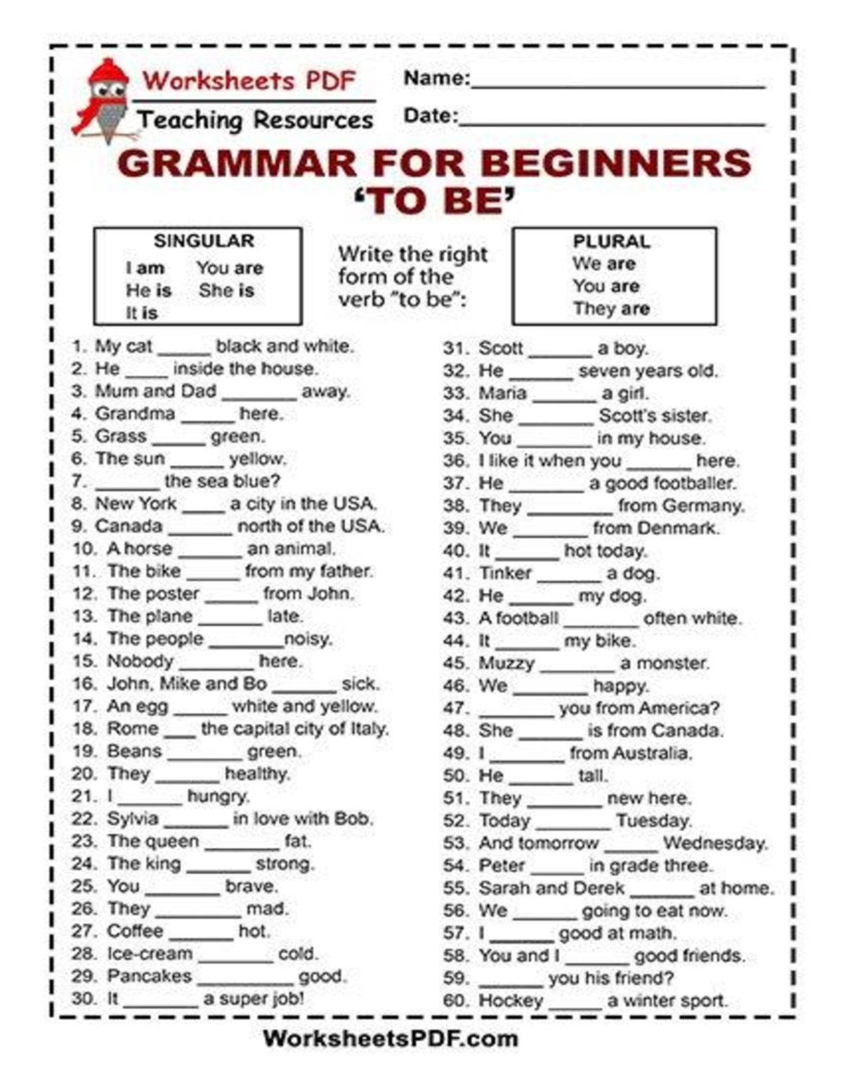 Verb to be exercise - Verb to be - Inglés I - Studocu