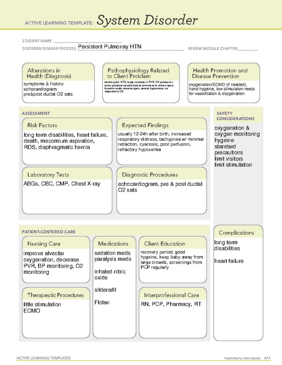 Ati Diagnostic Template For Hypertension