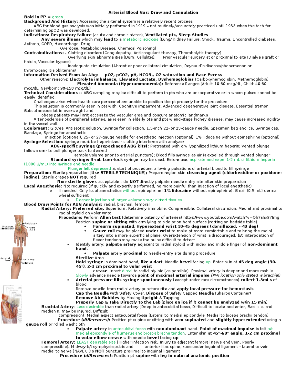 CPSS #12 - Arterial Blood Gas - Arterial Blood Gas: Draw and ...