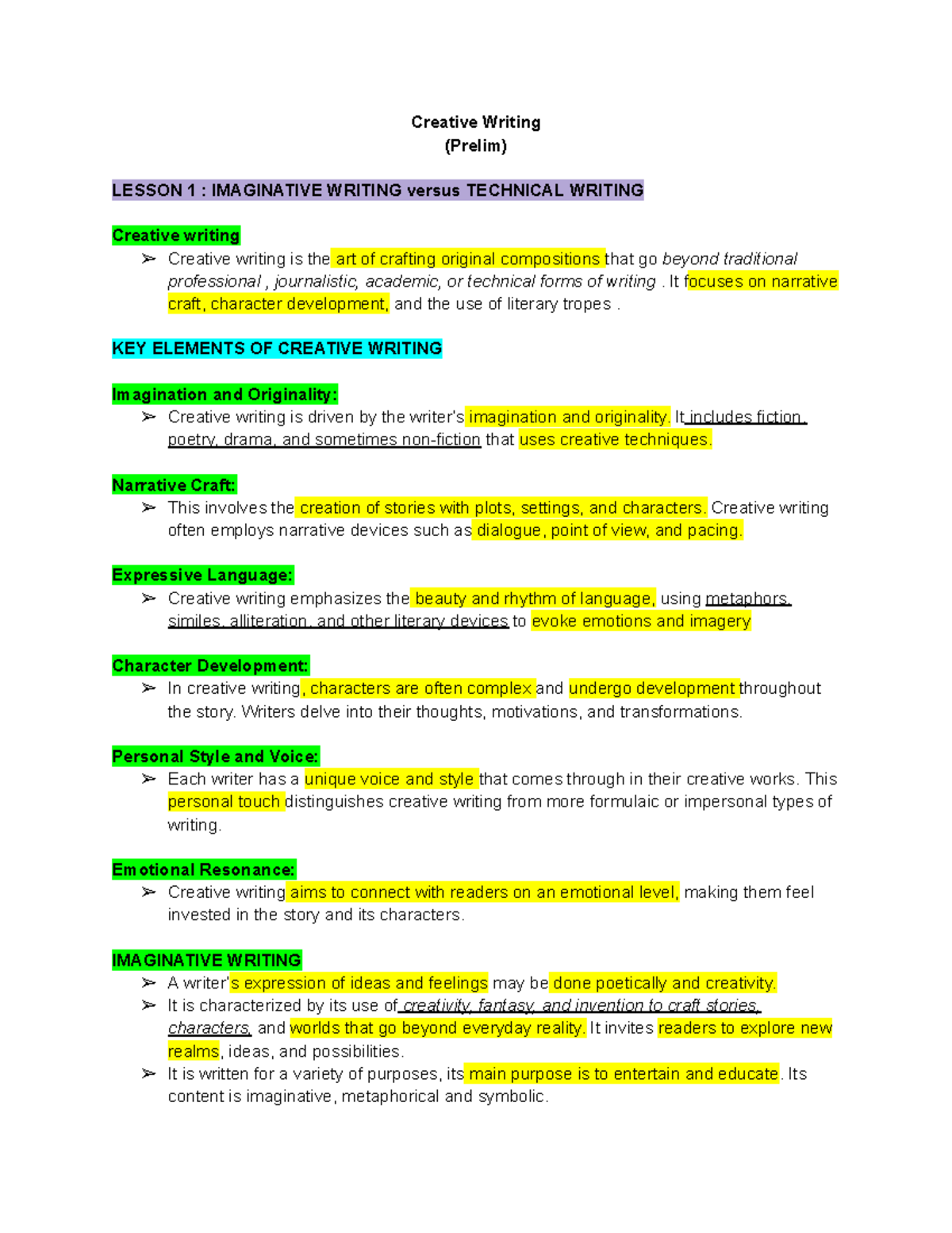 Creative Writing - It focuses on narrative craft, character development ...