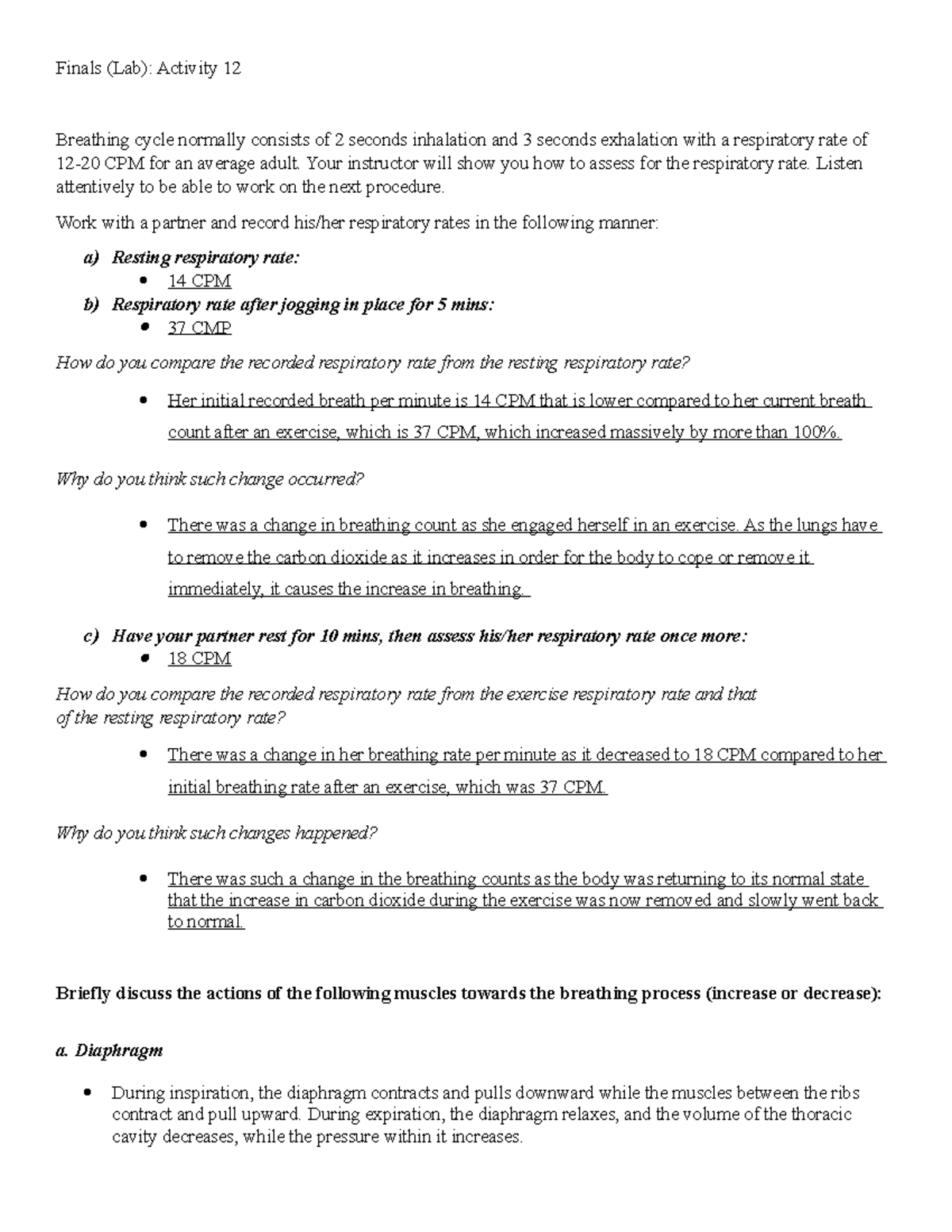 Anaphy (respiratory rate - cpm) - Finals (Lab): Activity 12 Breathing ...