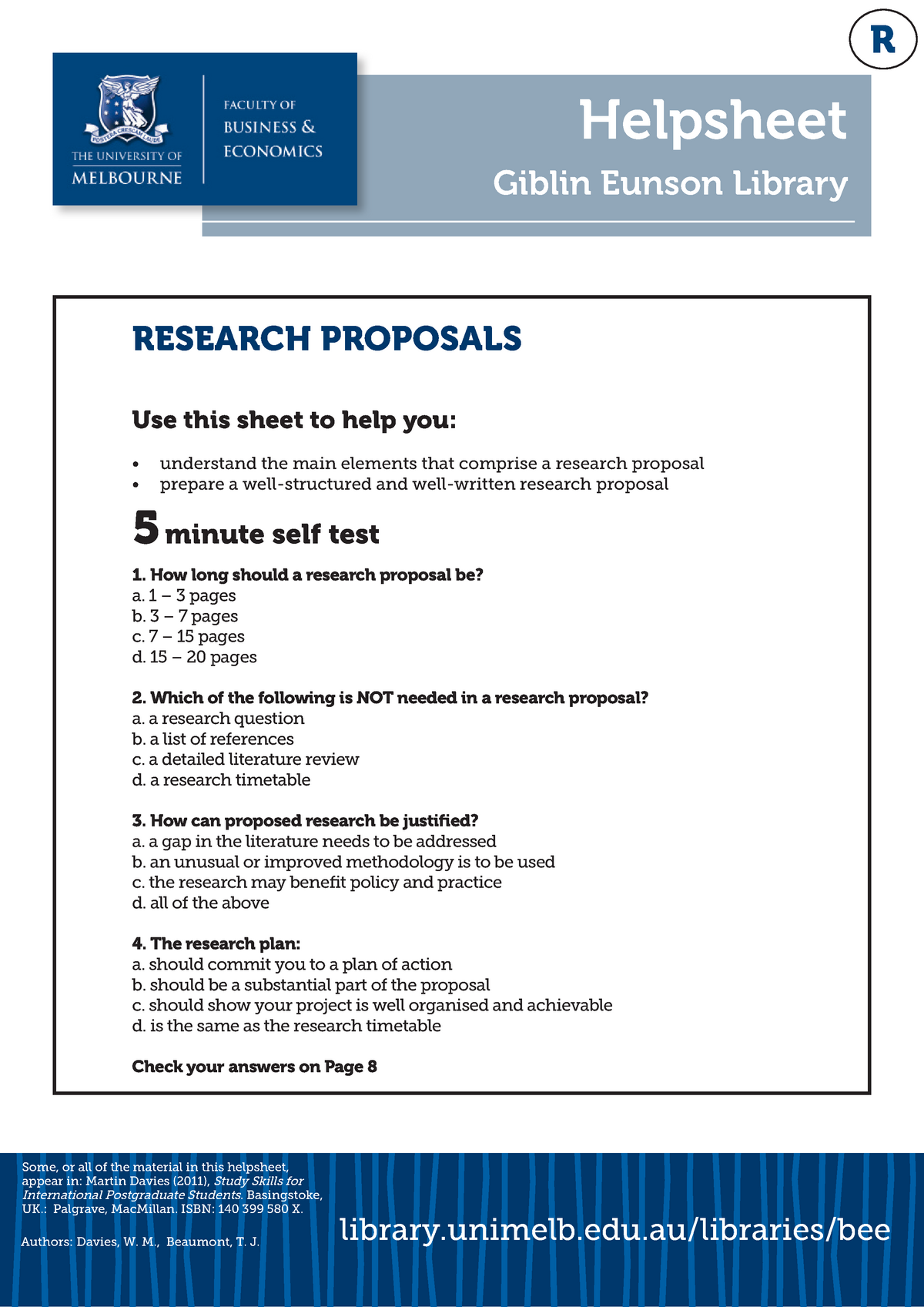 research proposal unimelb