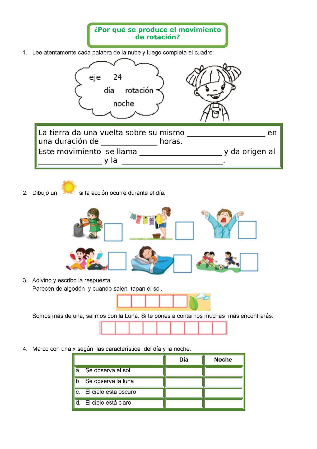 1° Grado CYT 14 De Setiembre - Ficha - Lee Atentamente Cada Palabra De ...