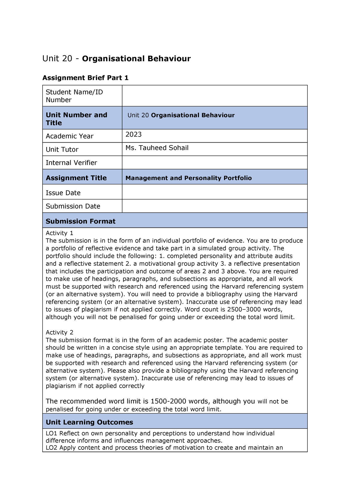 unit 20 assignment 3