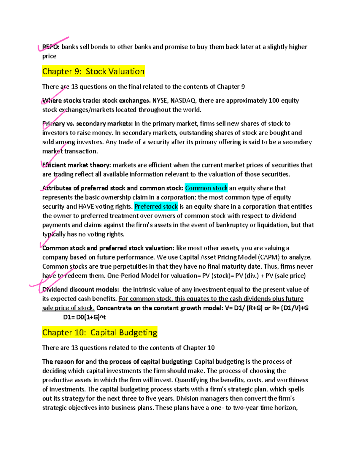 FIN 300 - Exam and final exam study guide - REPO: banks sell bonds to ...