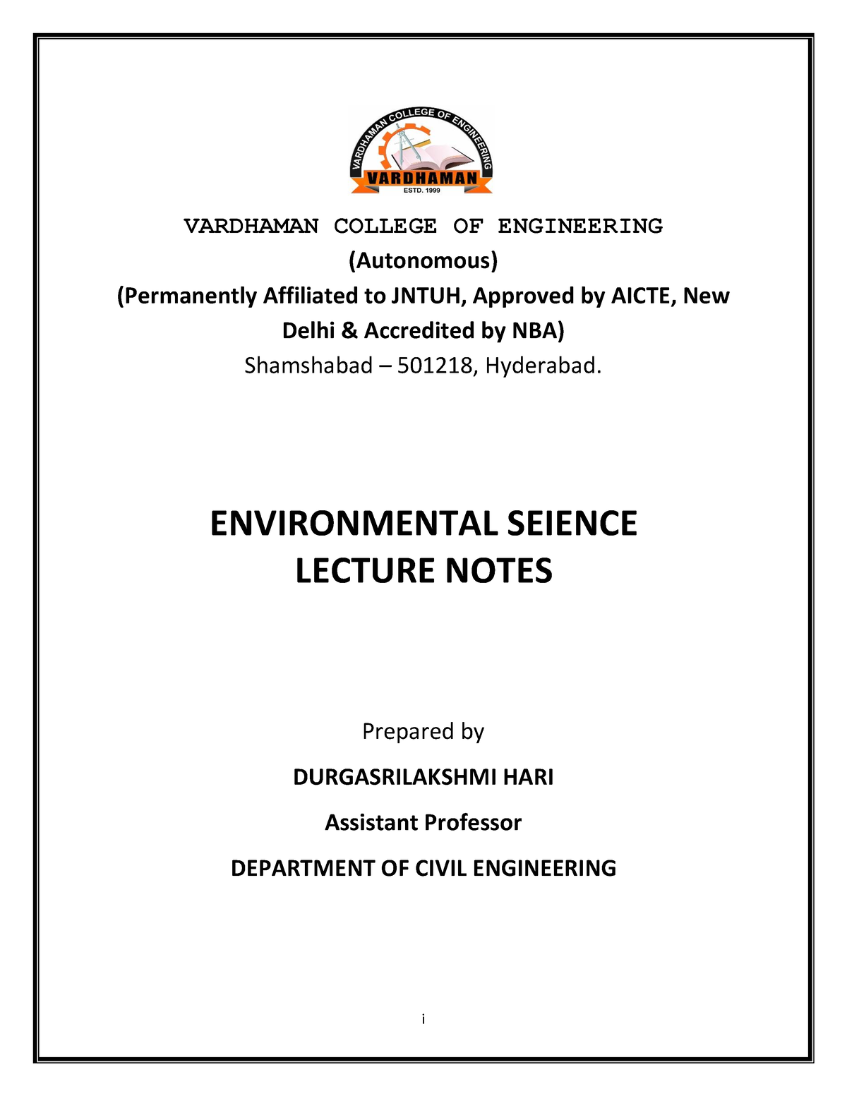 Environmental- Science-1 - Biomedical Engineering - Studocu