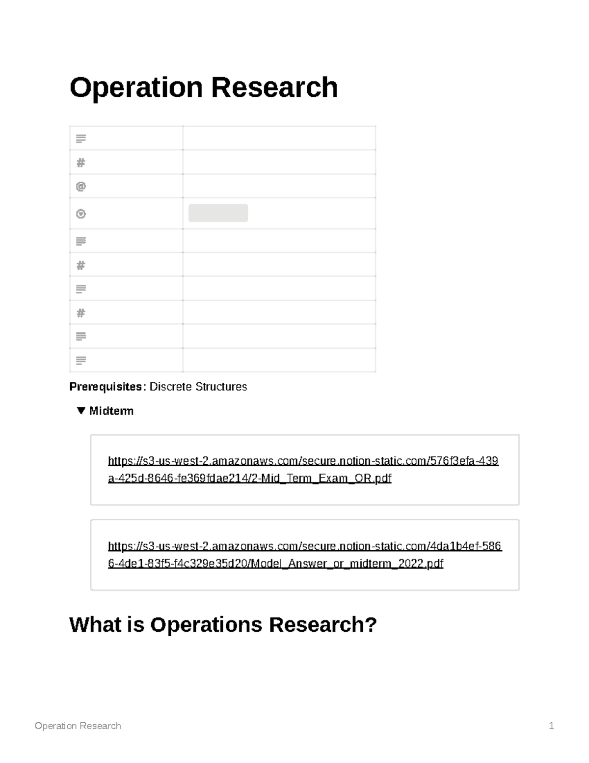 OR Notes - Operation Research Prerequisites: Discrete Structures ...