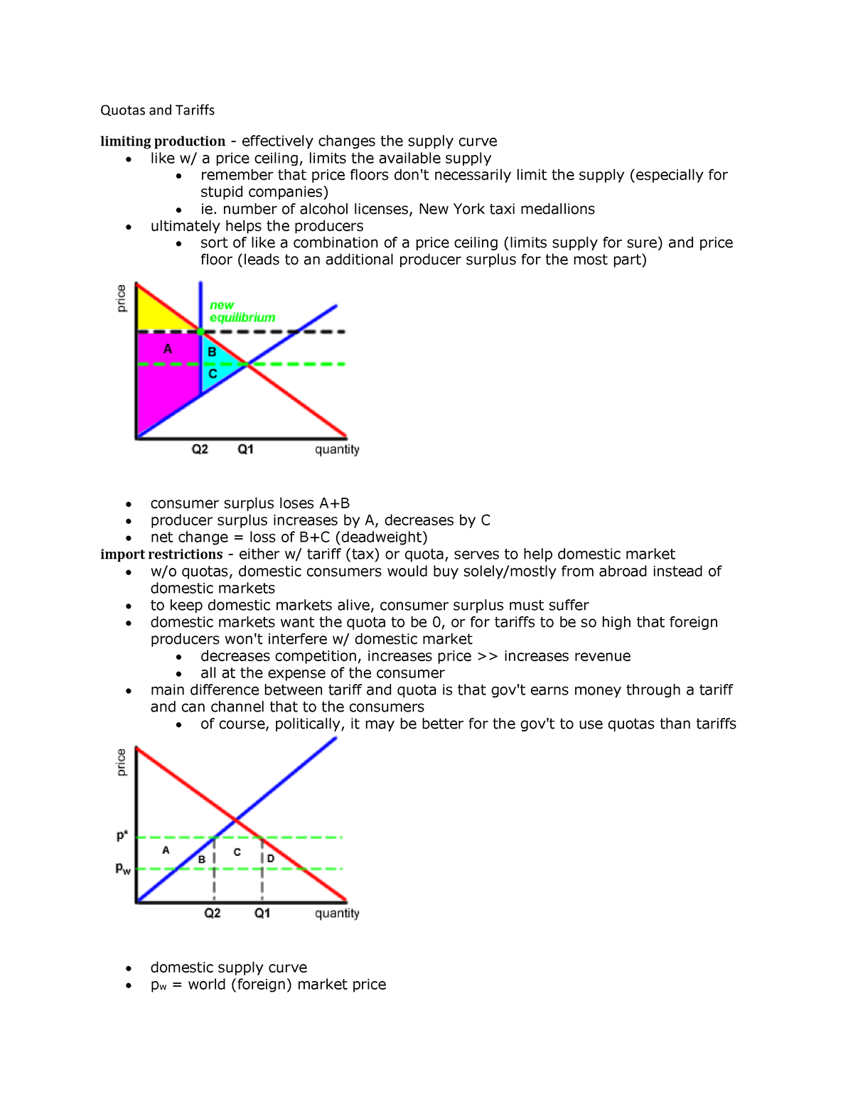 Sixth Lecture Notes 6 Quotas And Tariffs Limiting Production   Thumb 1200 1553 